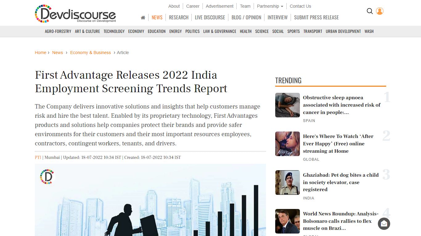 First Advantage Releases 2022 India Employment Screening ... - Devdiscourse